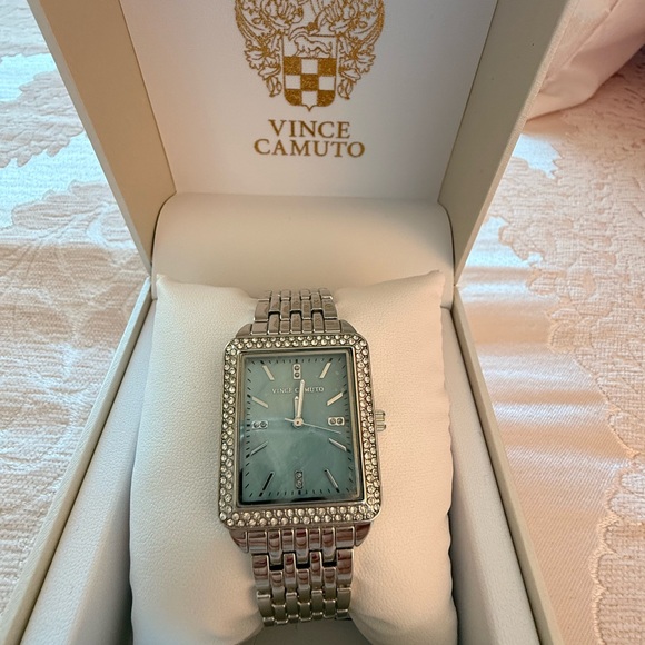 Vince Camuto Silver Watch with Blue Dial